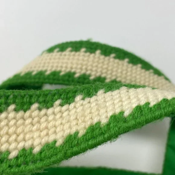 Vintage Rare Design Nature Handmade Needle Point Purse, Cream Green - Picture 8 of 10